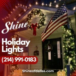 Shine of Dallas holiday lighting call graphic