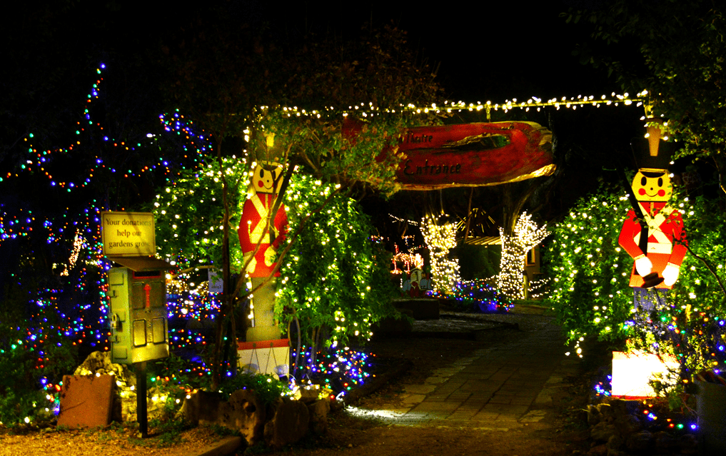 Santa's Wonderland trail of lights in Wimberly TX, an impressive holiday lighting display. 