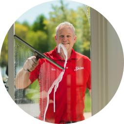 Shine founder in a red polo