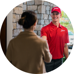 Shine technician talking with a customer