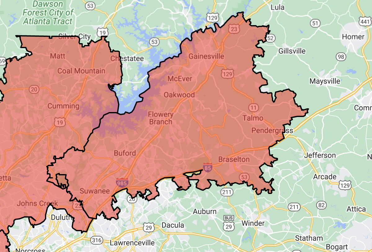 Shine of Gainesville Service Map