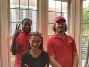 Gudrun Snyder, Shine of Chicago sponsored a free window cleaning for Breast Cancer Awareness.