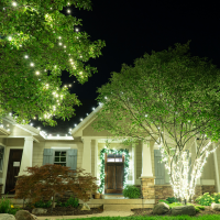 festive decorations installed on a residence by shine