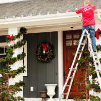 Shine professionals install holiday lighting and decor.